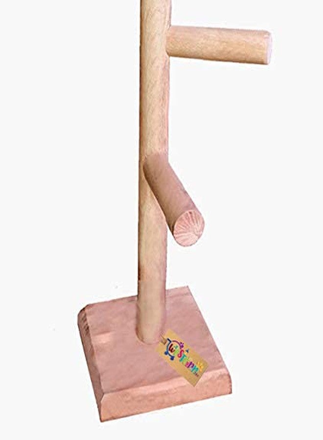 ويستيرن إرا مجثم تدريب وتمرين للطيور من الخشب الطبيعي، مقاس 33 سم (13 بوصة)، بتصميم غربي، مزود بدرجتين، مناسب للعب والتربية. - Image 4